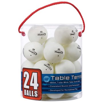 Halex White Table Tennis Balls, 40 mm, 24 ct