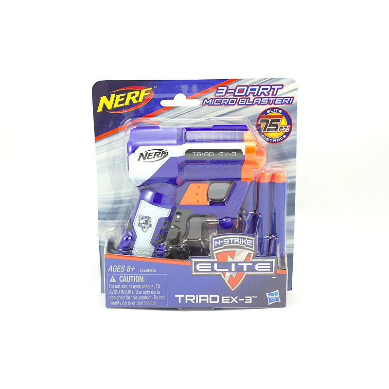 Nerf N-Strike Elite Triad EX-3 Kids Toy Little Dart Gun 