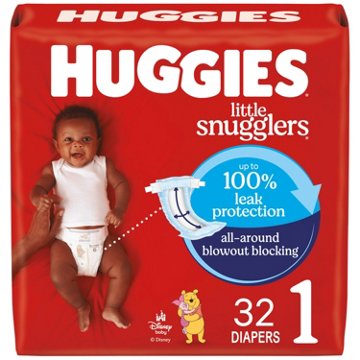Huggies Little Snugglers Baby Diapers - Size 1 (8-14 lbs), 32 ct