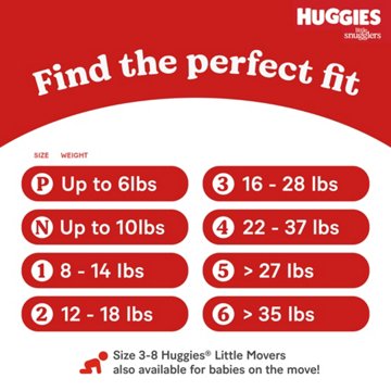 Huggies Little Snugglers Baby Diapers - Size 1 (8-14 lbs), 32 ct