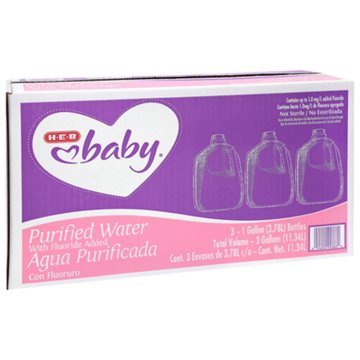 H-E-B Baby Fluoridated Purified Water 3 pk
