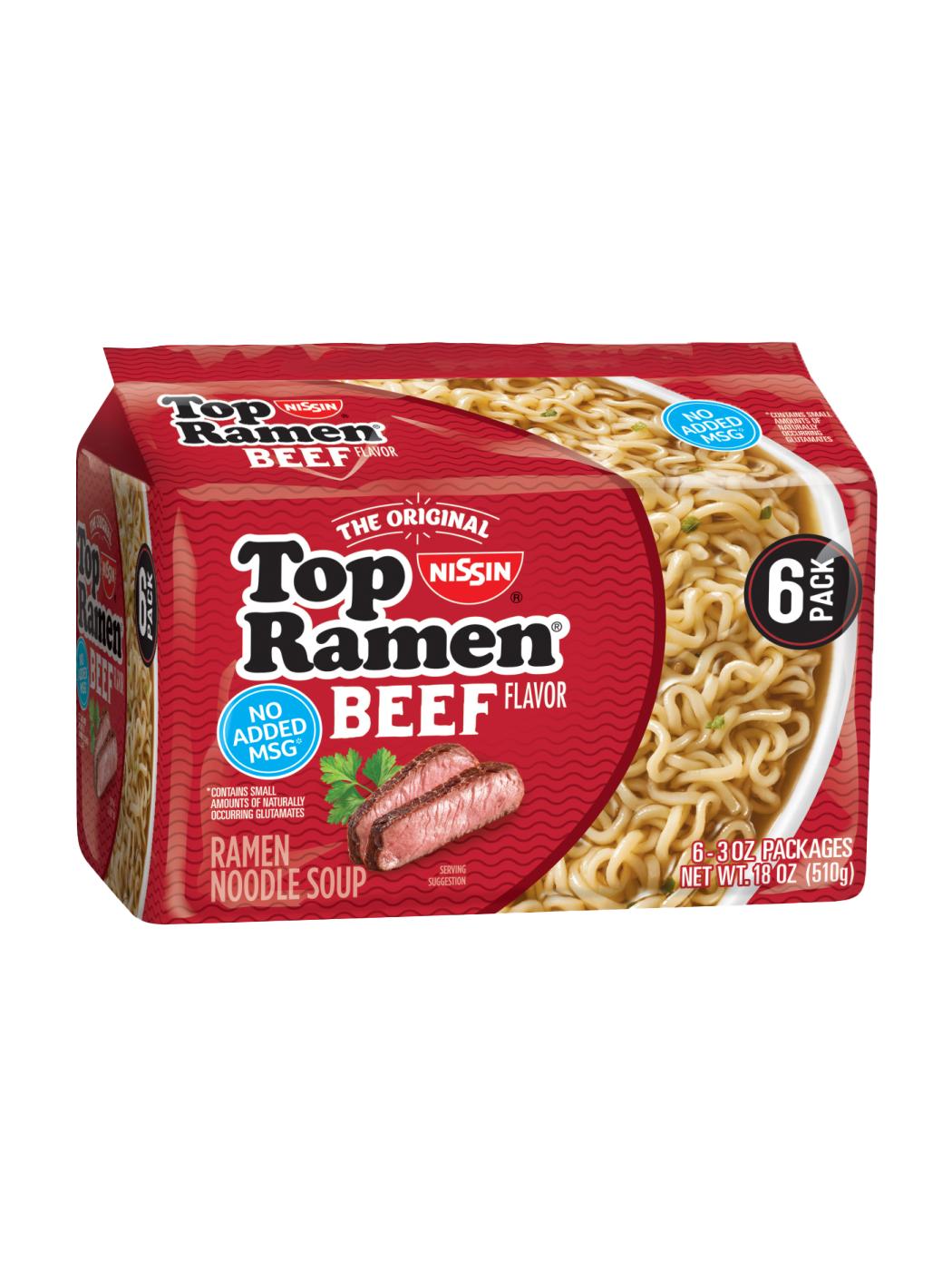 Nissin Top Ramen Beef Flavor Ramen Noodle Soup; image 1 of 3