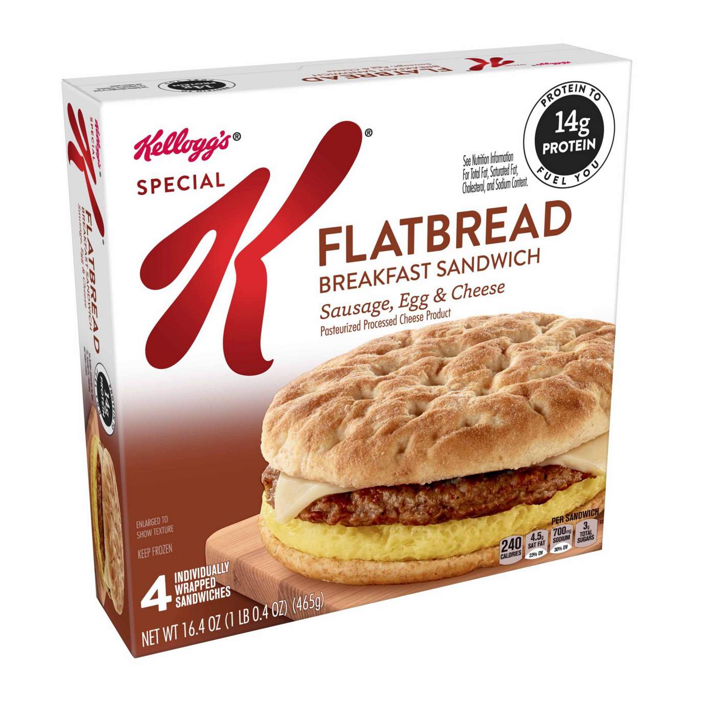 Kellogg's Special K Flatbread Breakfast Sandwiches Sausage, Egg, and Cheese; image 2 of 6
