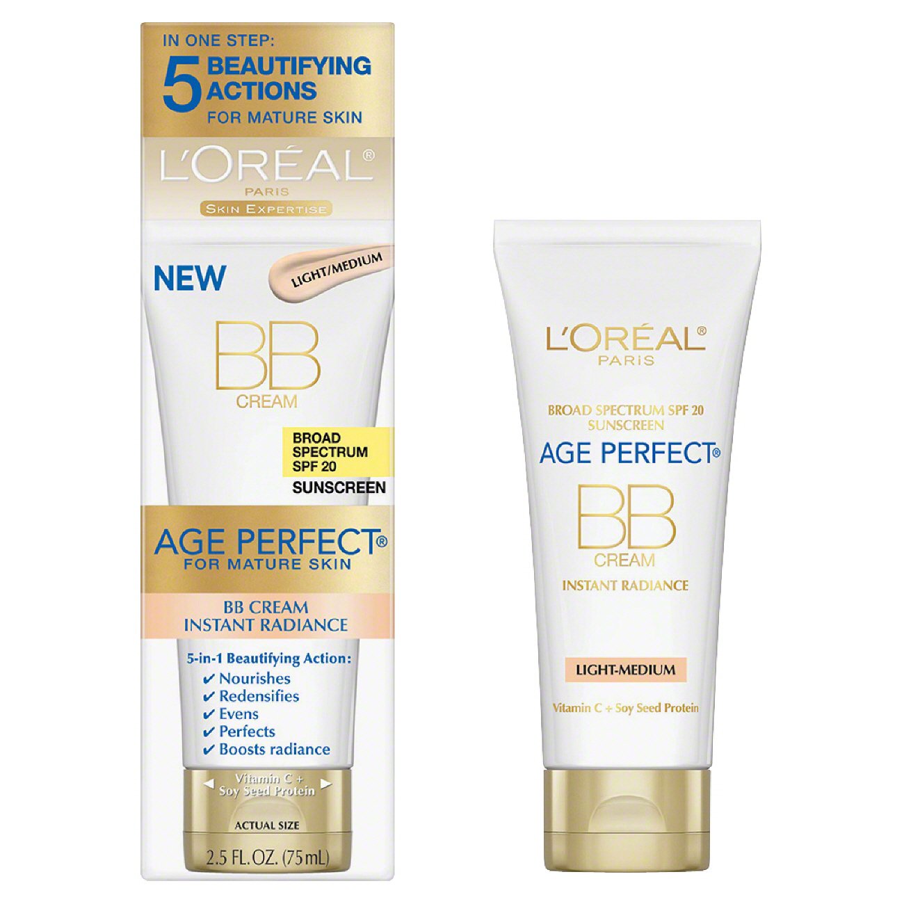 L'Oreal Paris Skin Expertise Age Perfect Light/Medium BB Cream For Mature  Skin
