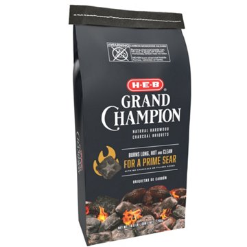 H-E-B Grand Champion Natural Hardwood Charcoal Briquets, 16 lb