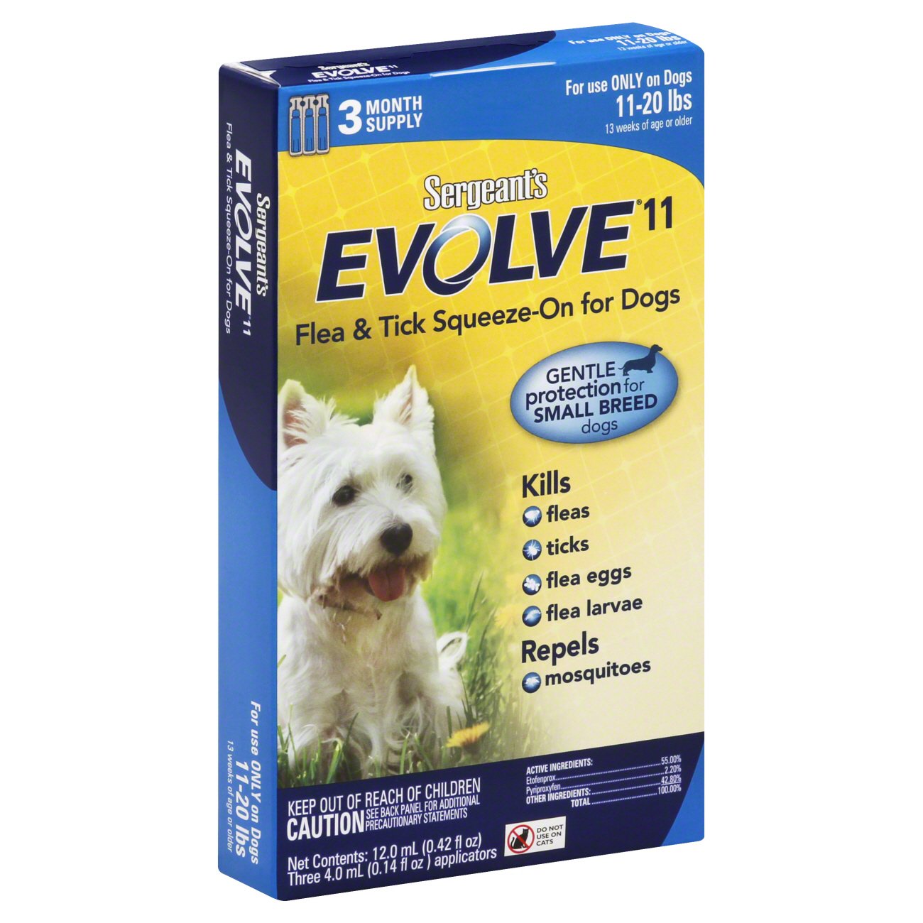 Sergeant's Evolve 11 Flea and Tick SqueezeOn For Dogs 1120 LBS Shop