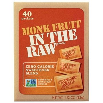 Monk Fruit in the Raw Zero Calorie Sweetener Packets, 40 ct
