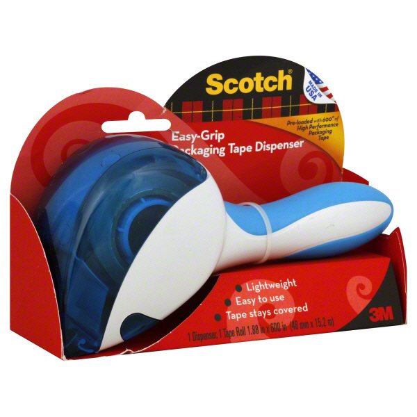 Scotch Easy-Grip Packaging Tape Dispenser Refill, Clear - 6 pack