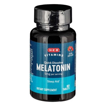 H-E-B Vitamins Melatonin 5 mg Quick Dissolve Tablets - Berry, 60 ct