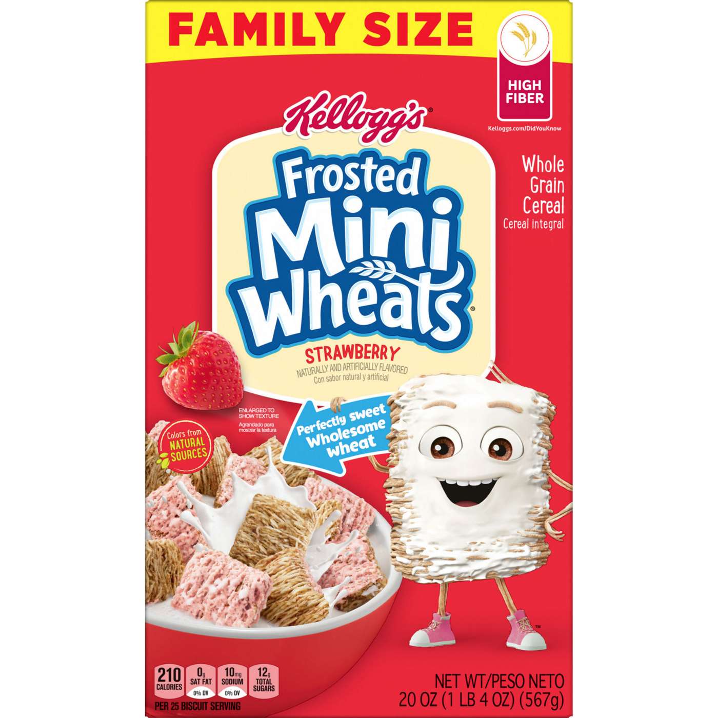 Kellogg's Frosted MiniWheats Strawberry Cold Breakfast Cereal Shop Cereal at HEB
