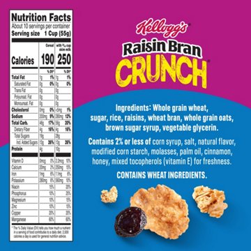 Kellogg's Raisin Bran Crunch Original Cold Breakfast Cereal - Family Size, 20.7 oz