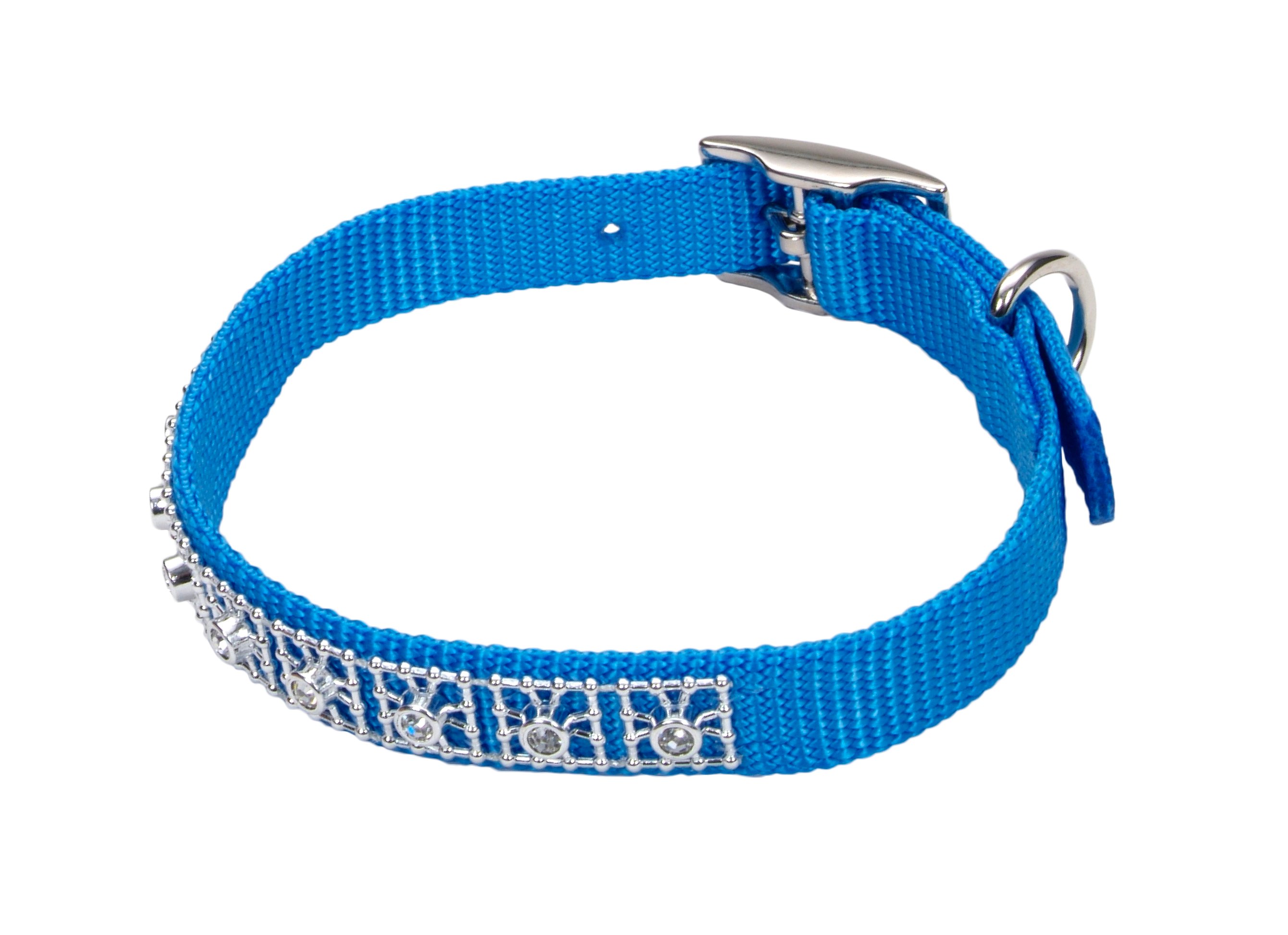 Sublime Adjustable Collar Blue Waves With Blue Checkers Dog 1pc 3/4x8-12in