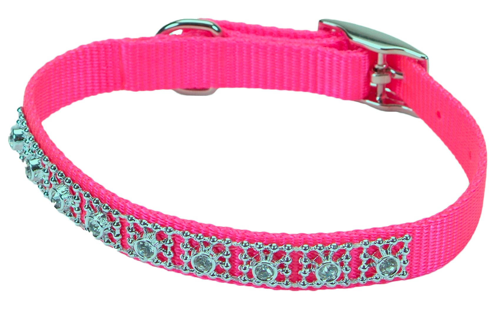  Embellished Dog Collar - Cute Female Dog Collars, XSmall Dog  Collar, Small Dog Collar, Large Dog Collar. - by CAYBE (14 inches, Gold/H.  Pink) : Pet Supplies