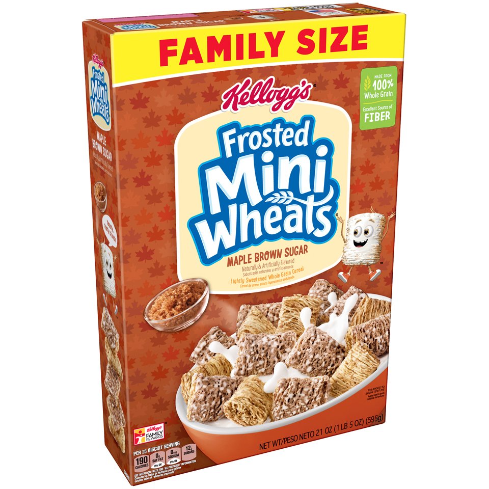 Kellogg's Frosted Mini-Wheats Maple Brown Sugar Cereal Family Size ...
