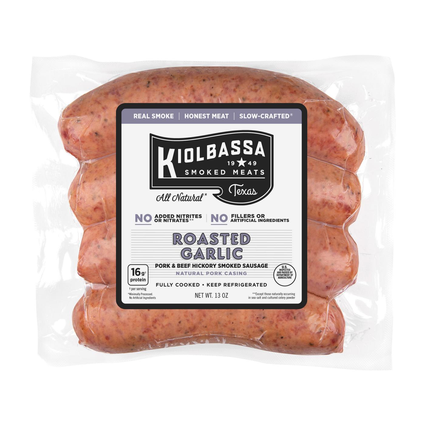 Kiolbassa Roasted Garlic Hickory Smoked Sausage Links; image 1 of 2