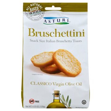 Asturi Bruschettini Classico Virgin Olive Oil Italian Toasts, 4.23 oz