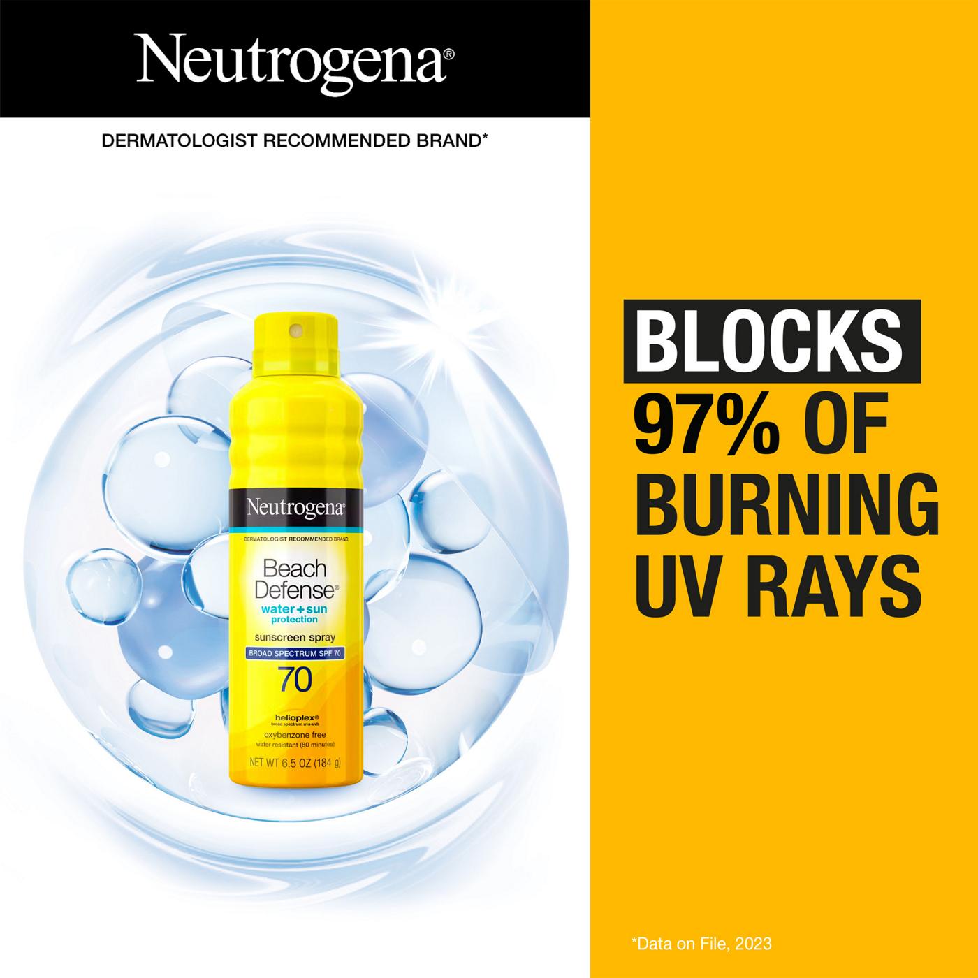 Neutrogena Beach Defense Spray Sunscreen - SPF 70; image 6 of 8