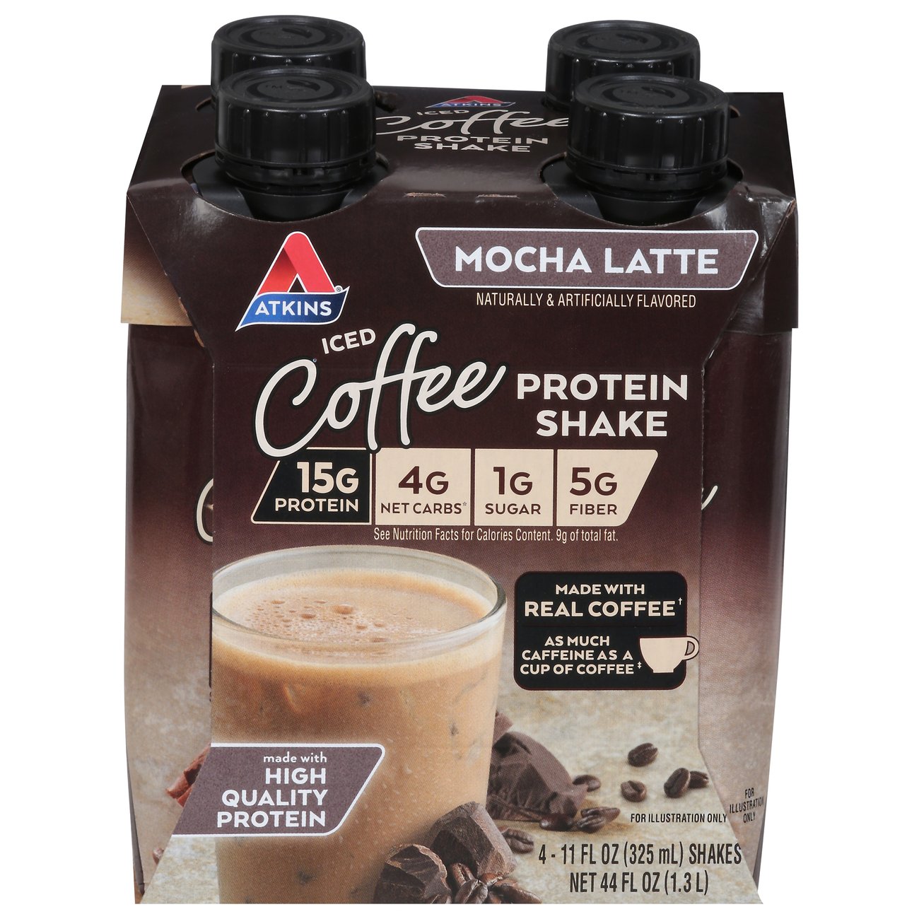 Atkins Iced Coffee 15g Protein Shakes 4 pk Bottles - Mocha Latte - Shop ...