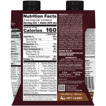 Atkins Iced Coffee 15g Protein Shakes 4 pk Bottles - Mocha Latte, 11 oz