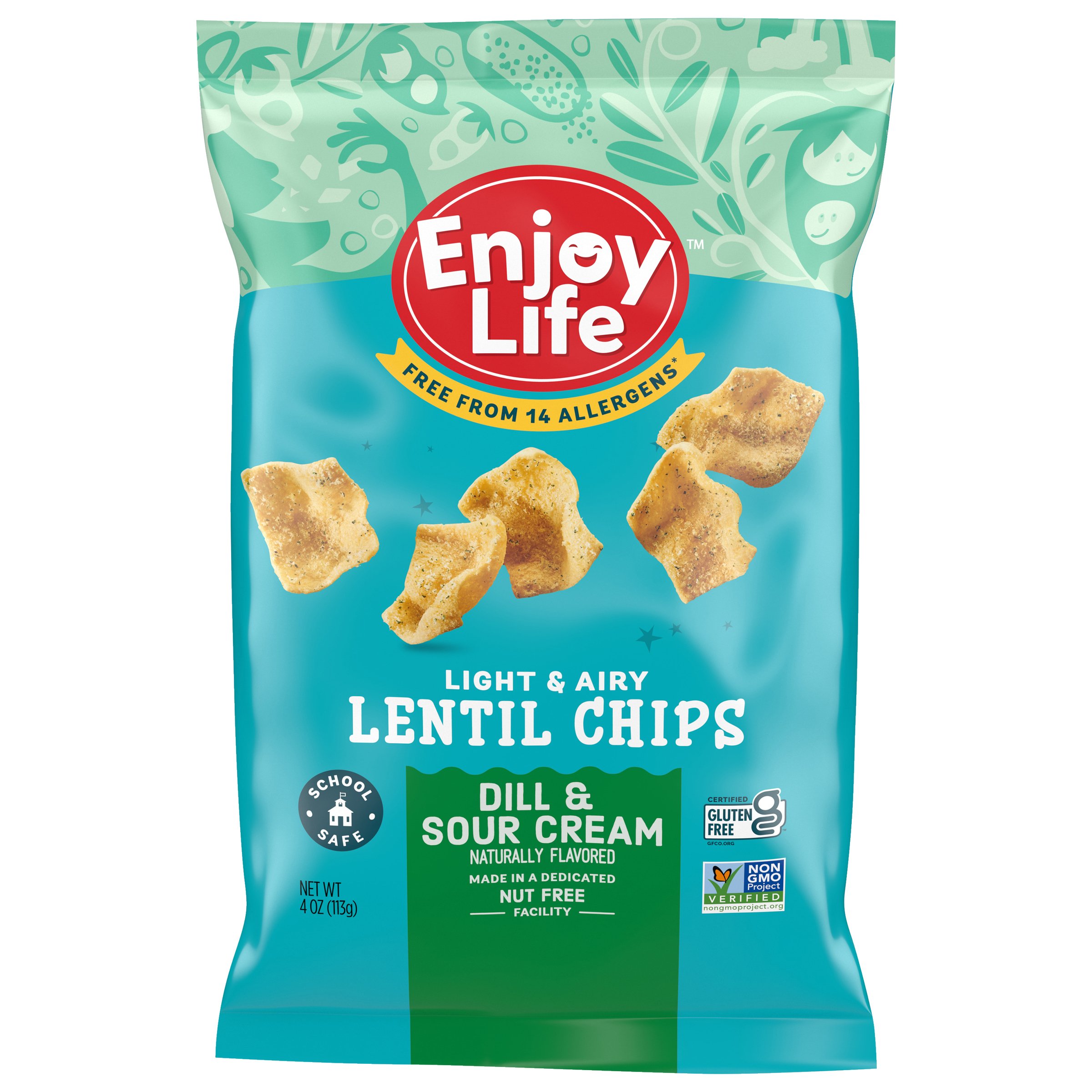Enjoy Life Gluten Free Allergy Friendly Dill & Sour Cream Lentil Chips