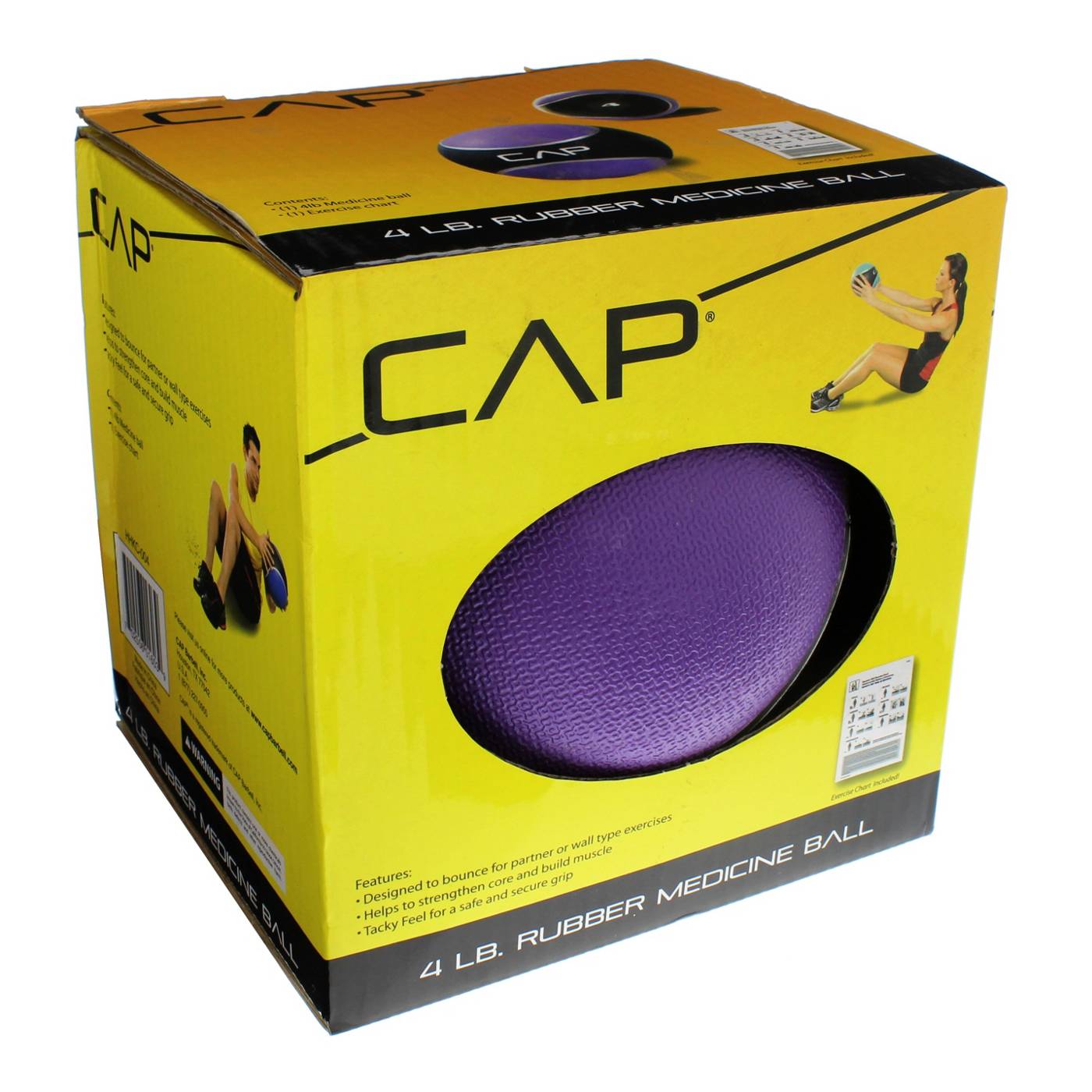 CAP 4 lb Rubber Medicine Ball, Purple; image 1 of 2