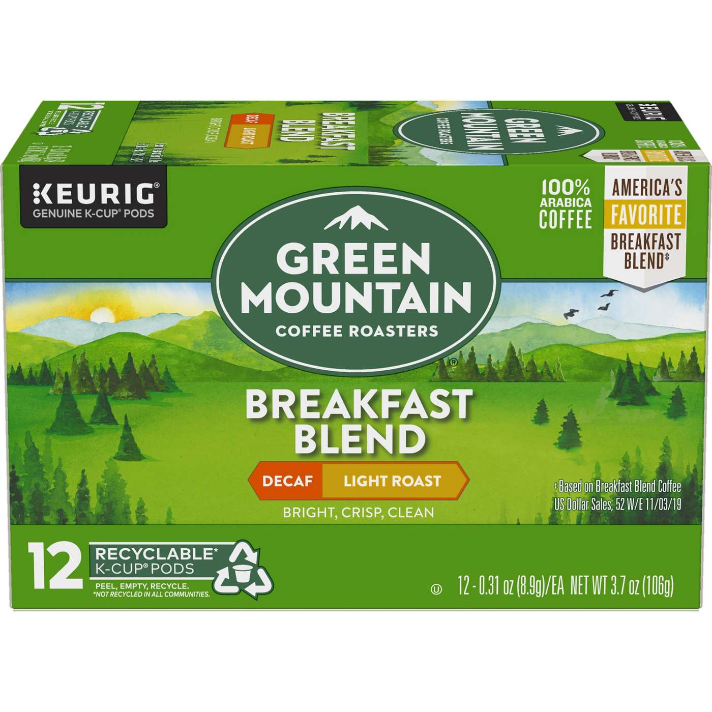 Green Mountain Coffee Breakfast Blend Decaf Light Roast Single Serve Coffee K Cups; image 5 of 6