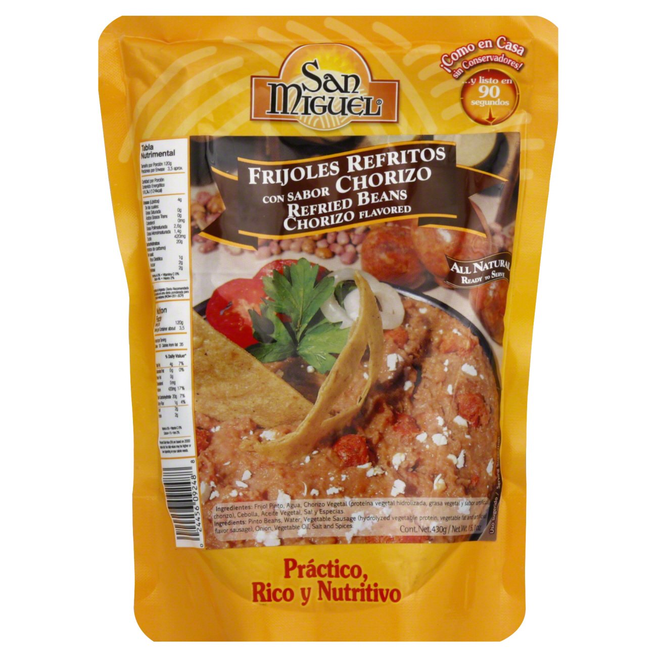San Miguel Chorizo Flavored refried Beans Shop Canned & Dried Food at