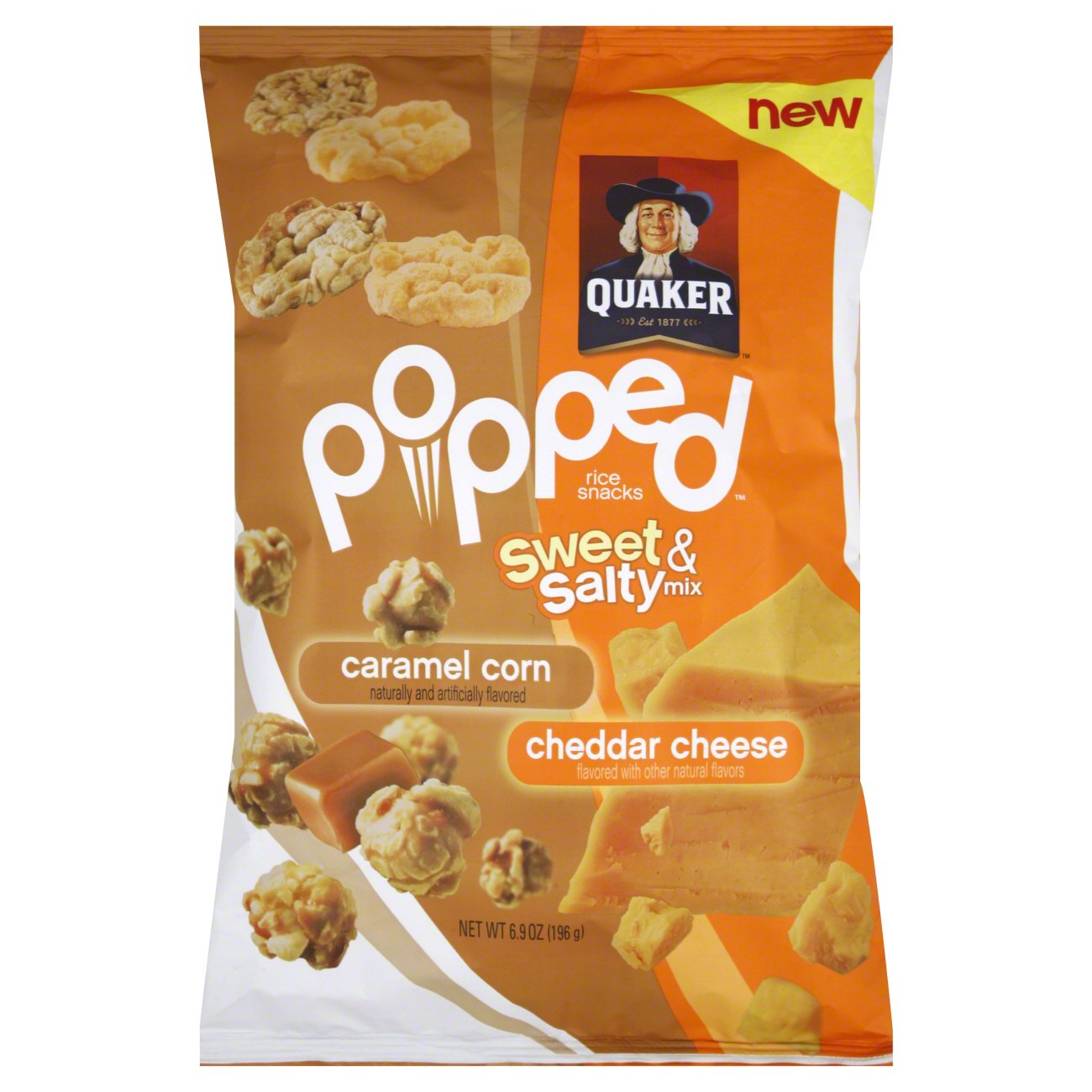 Quaker Popped Sweet and Salty Mix Caramel Corn Cheddar Cheese Rice