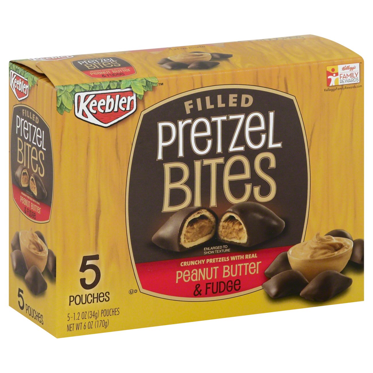 Keebler Filled Peanut Butter and Fudge Pretzel Bites Shop Crackers