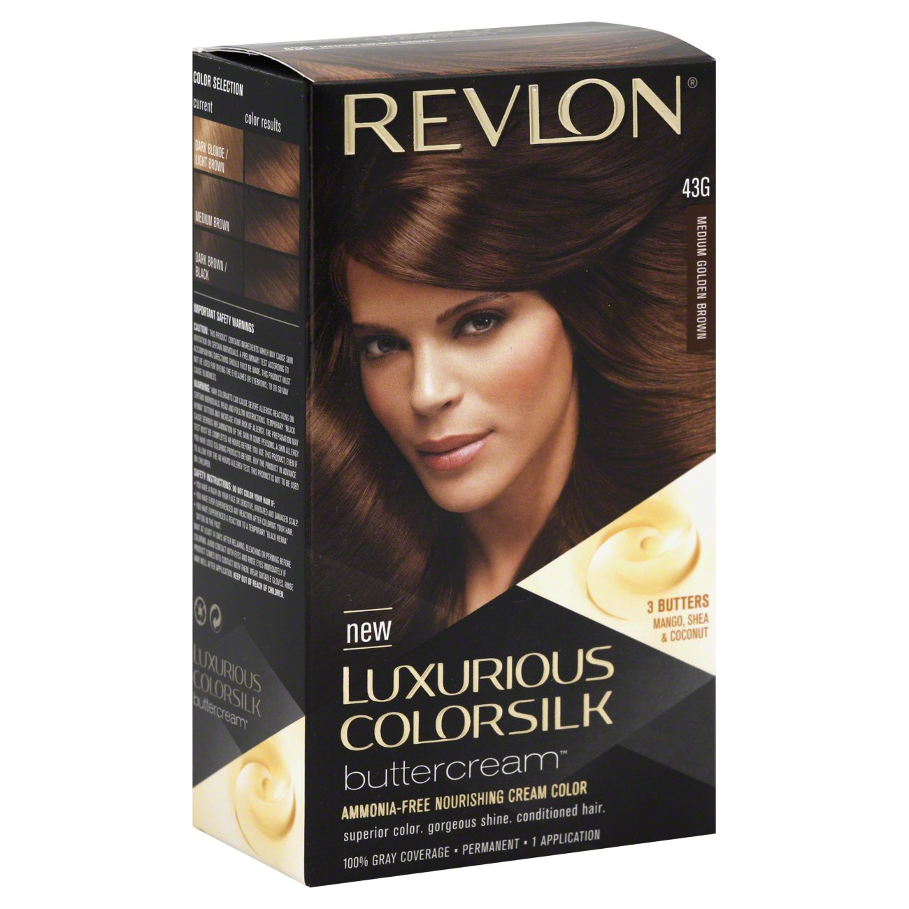 Revlon Colorsilk Luxurious Buttercream 43G Medium Golden Brown