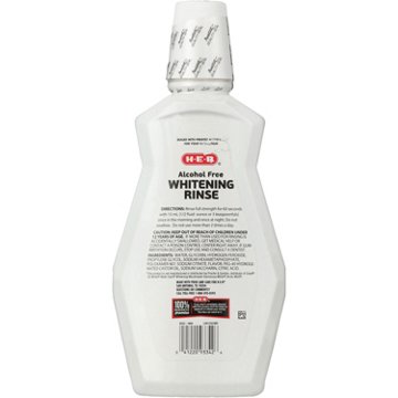 H-E-B Alcohol Free Whitening Oral Rinse - Fresh Mint, 32 oz