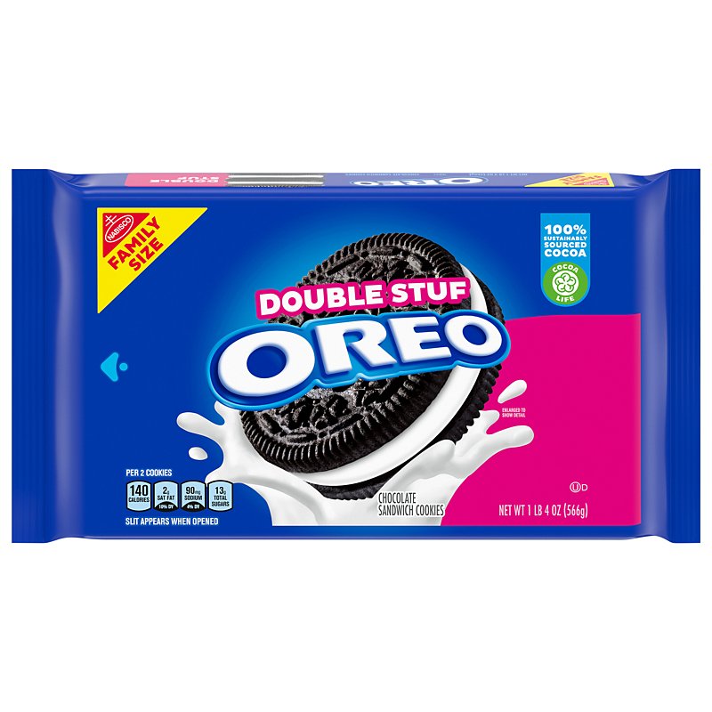 Nabisco Oreo Double Stuf Chocolate Sandwich Cookies Family Size Shop Cookies At H E B