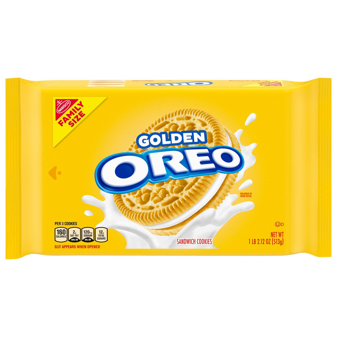 Nabisco Oreo Golden Sandwich Cookies Family Size; image 1 of 4