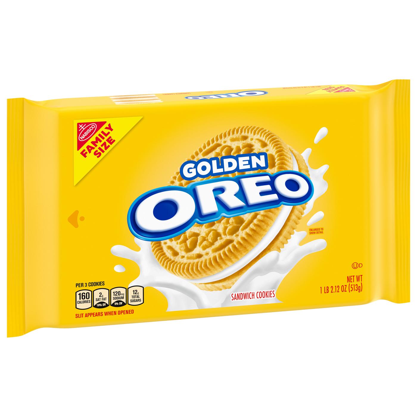 Nabisco Oreo Golden Sandwich Cookies Family Size; image 3 of 4
