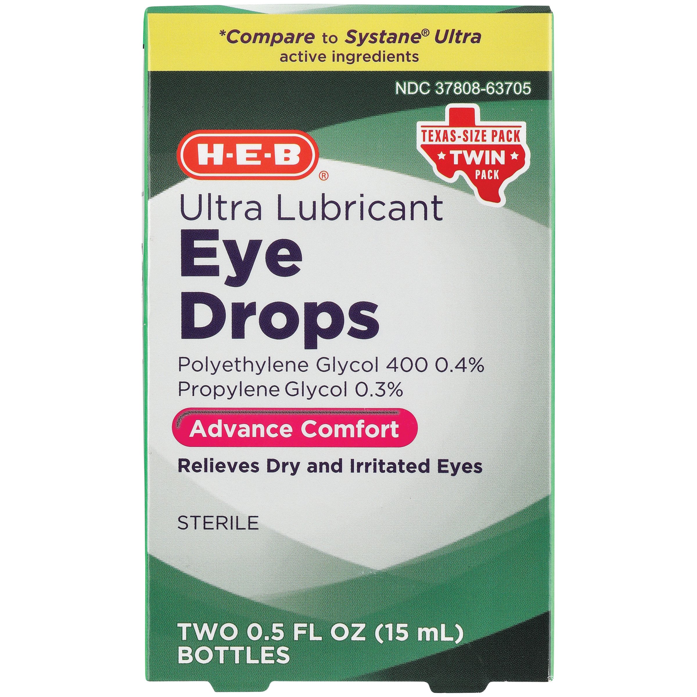 HEB Ultra Lubricant Eye Drops 2 ct Shop Eye Drops & Lubricants at HEB