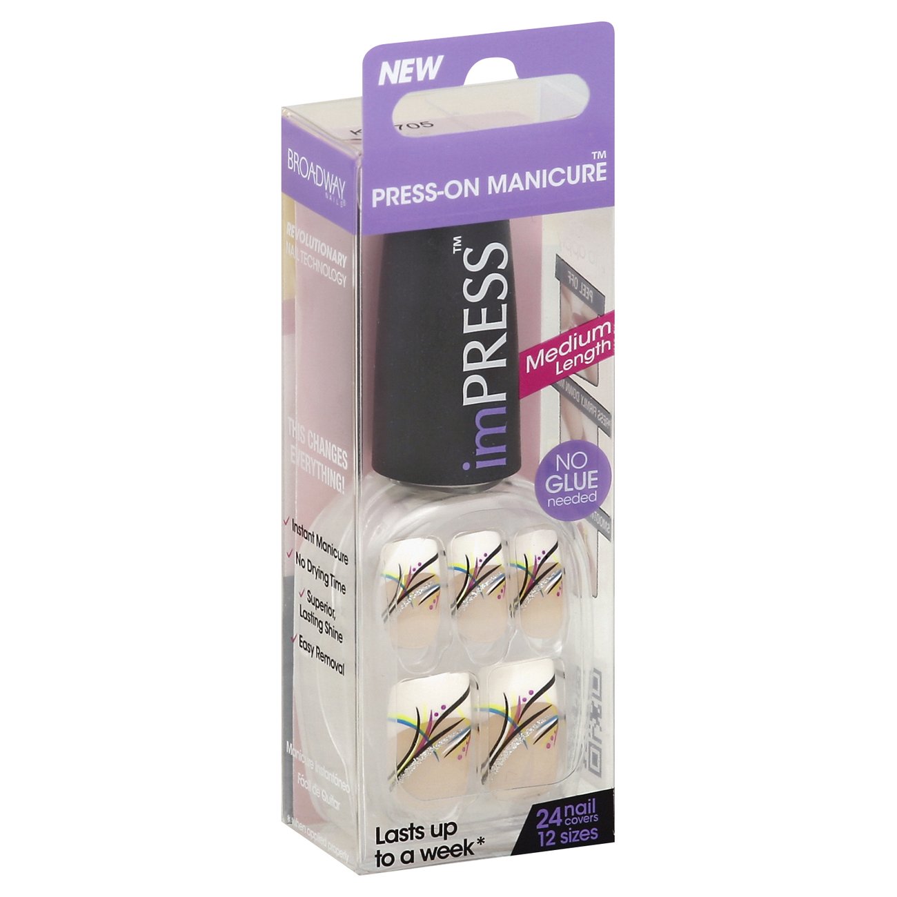 Broadway Nails imPRESS Medium Length Press-On Manicure - Camera Shy - Shop Nail Sets at H-E-B