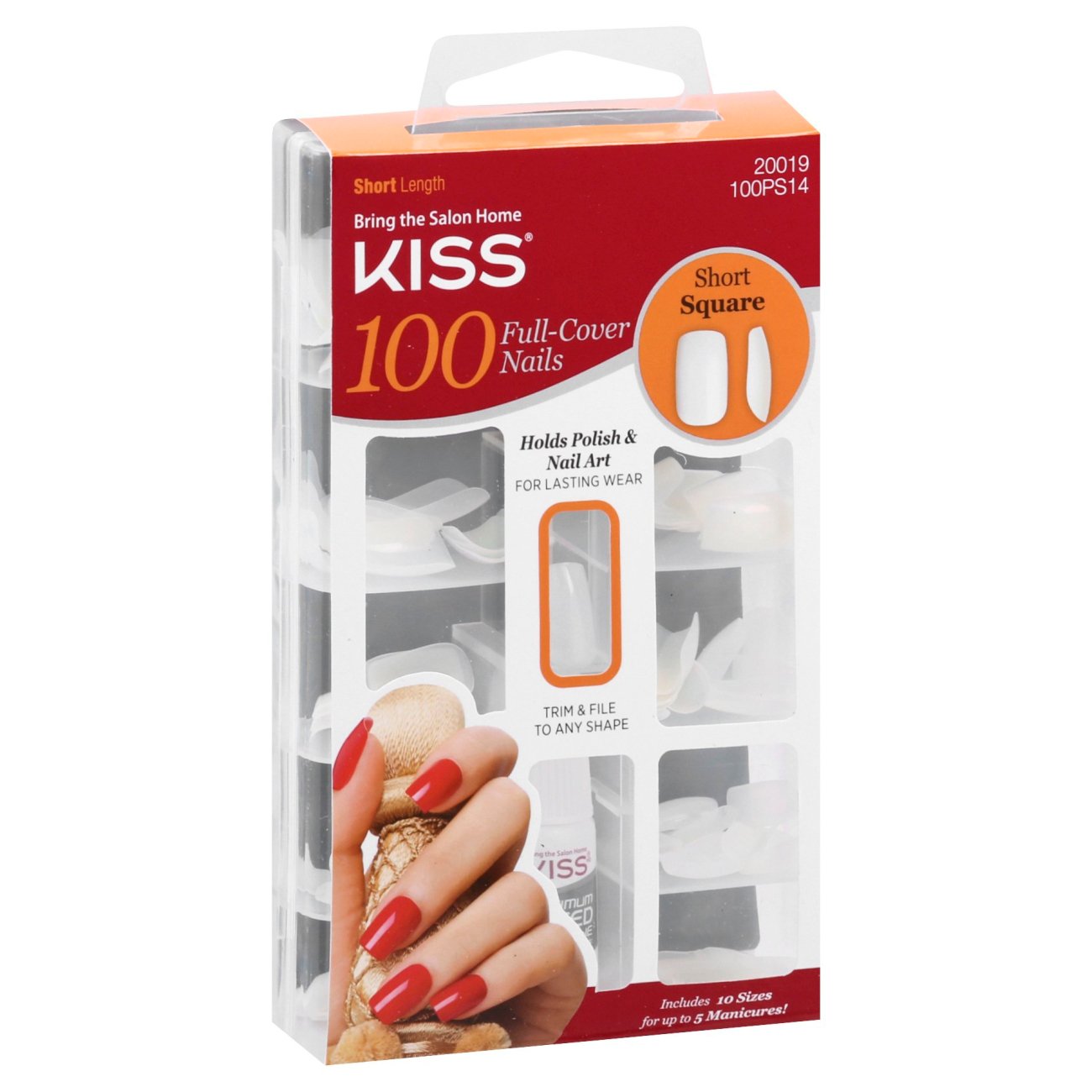 Kiss 100 FullCover Square Short Length Nail Kit Shop Nail Sets at HEB