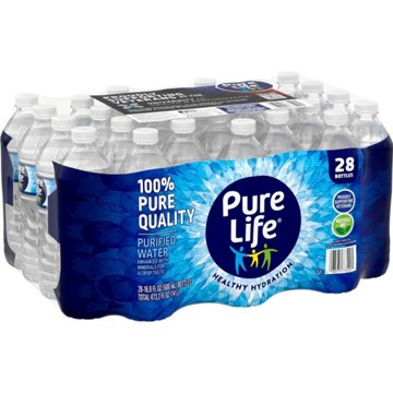 Pure Life Purified Water 28 pk Bottles, 16.9 oz