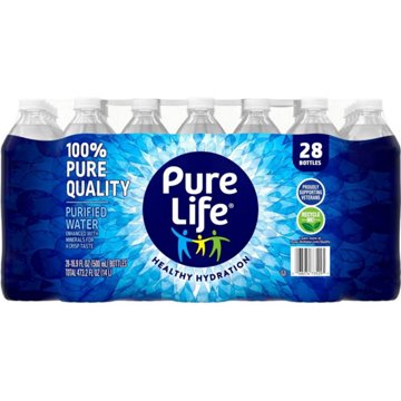 Pure Life Purified Water 28 pk Bottles, 16.9 oz
