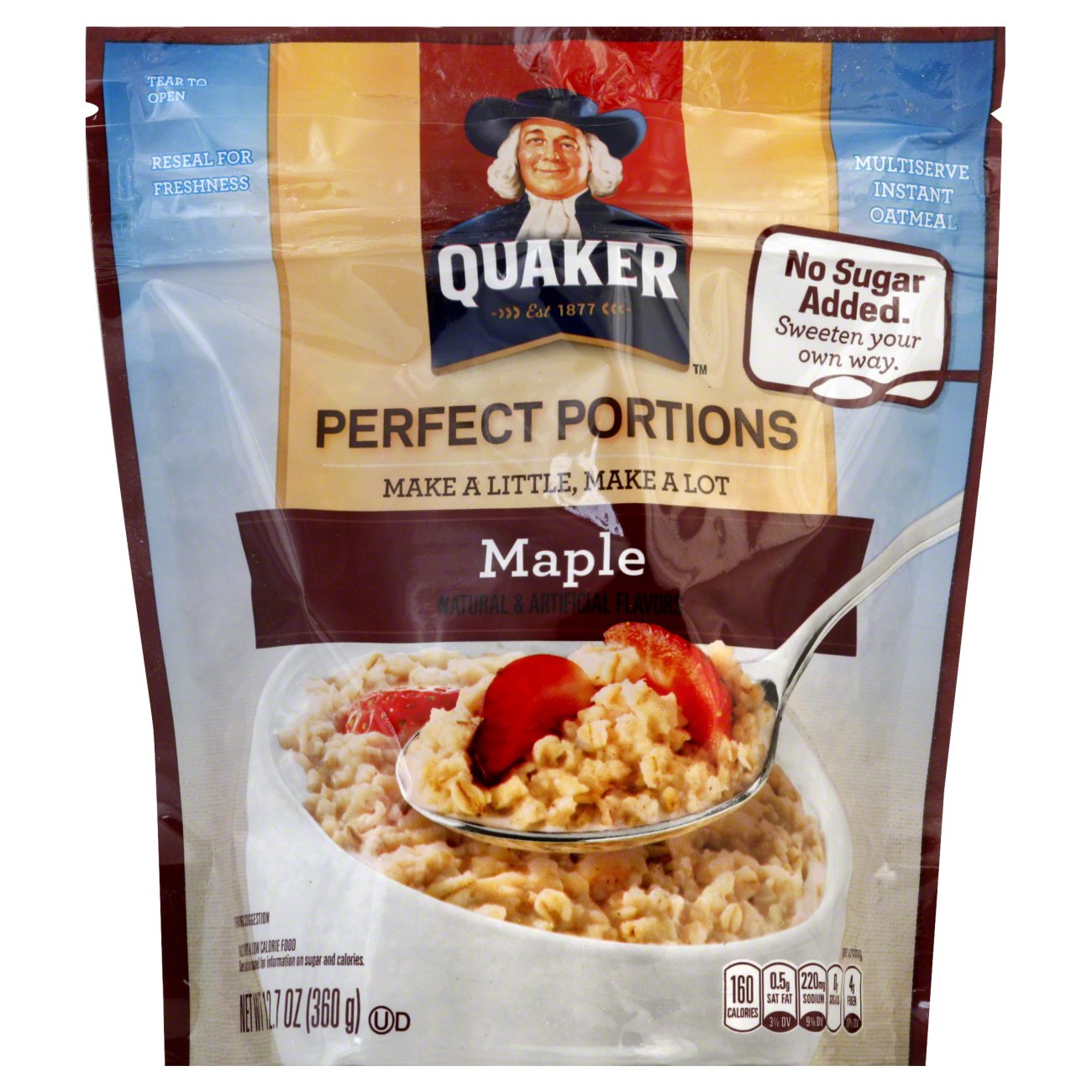 Quaker Maple Perfect Portions Instant Oatmeal - Shop Oatmeal & hot ...