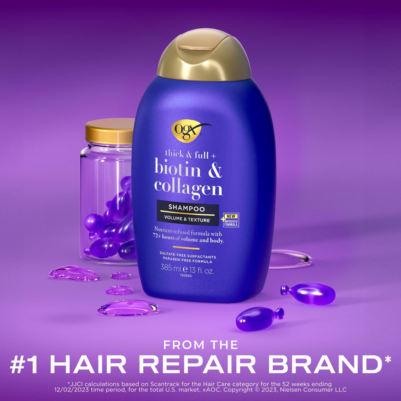 OGX Thick & Full + Biotin & Collagen Volume Shampoo; image 3 of 8