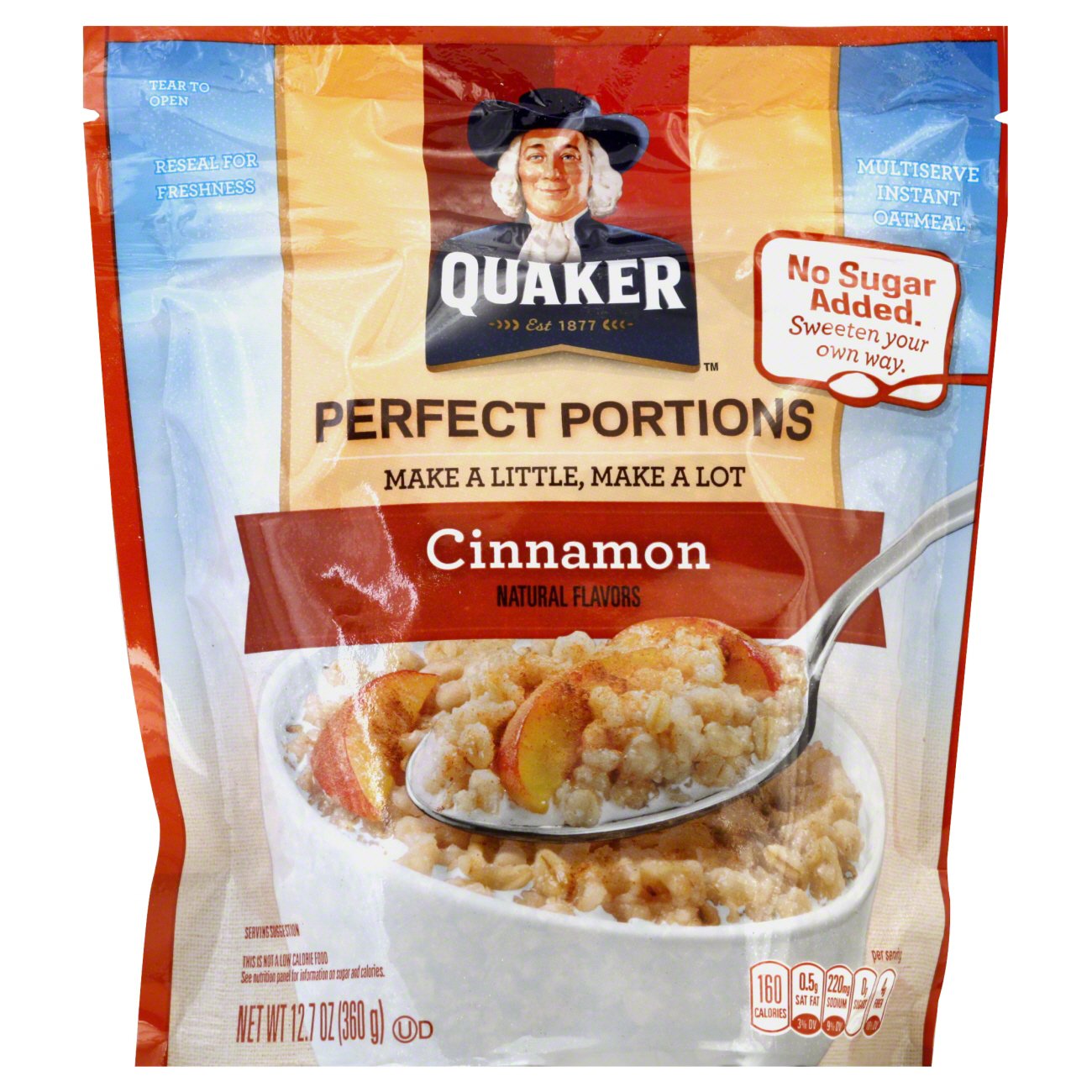 Quaker Cinnamon Perfect Portions Instant Oatmeal Shop Oatmeal & hot