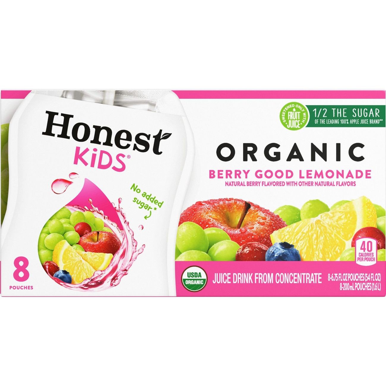 Honest Kids Organic Berry Berry Good Lemonade Juice Drink 6.75 oz