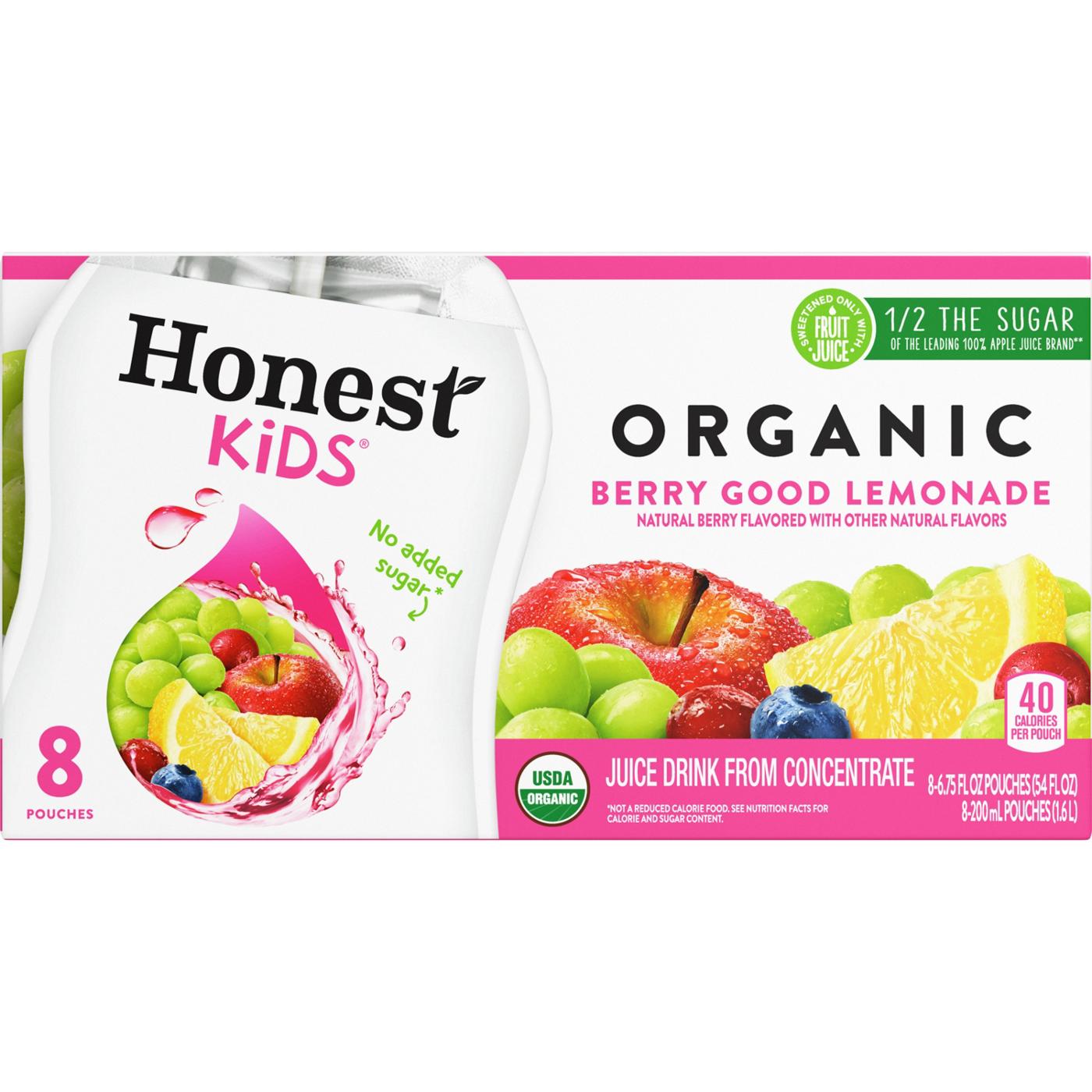 Honest Kids Organic Berry Berry Good Lemonade Juice Drink 8 pk Pouches; image 1 of 7