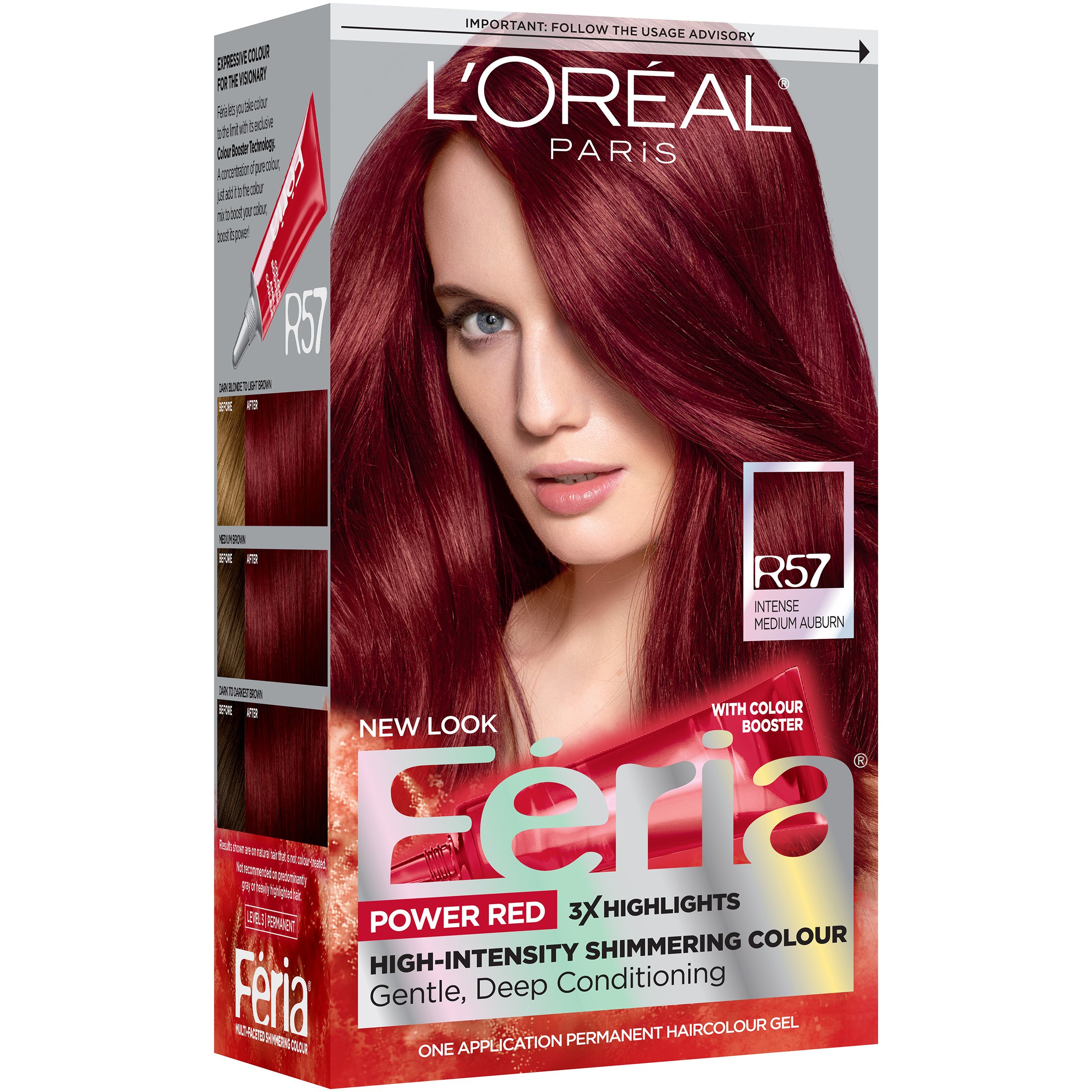 Качественная краска для волос. L'Oreal Paris Power Red r57. Краска ферия лореаль. Оттенки красного краска лореаль Париж. Лореаль Париж краска для волос красная.