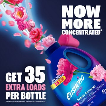 Ensueno Max Max HE Liquid Fabric Softener - Spring Fresh, 124 Loads, 105 oz