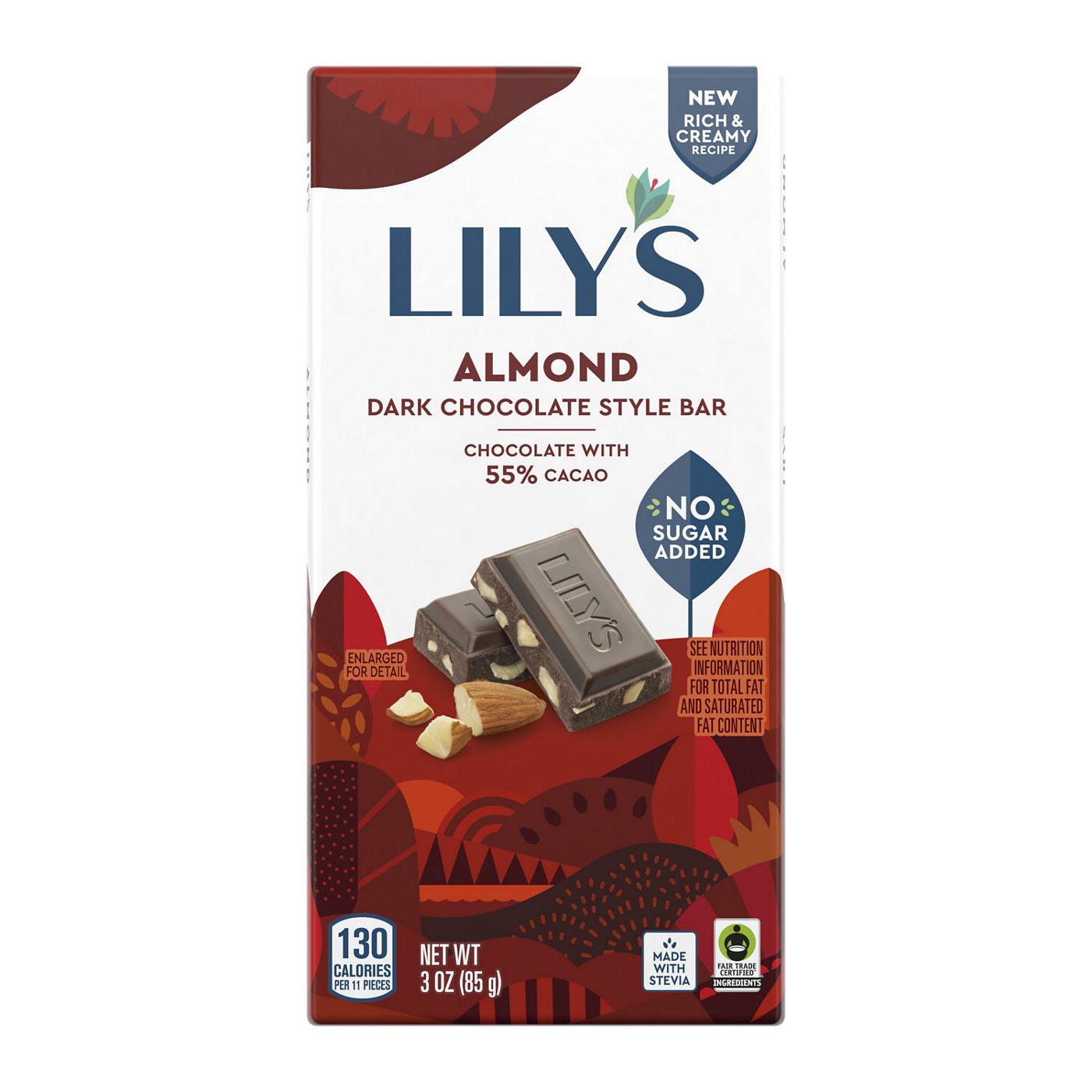 Lily's Almond Dark Chocolate Style Bar; image 1 of 5