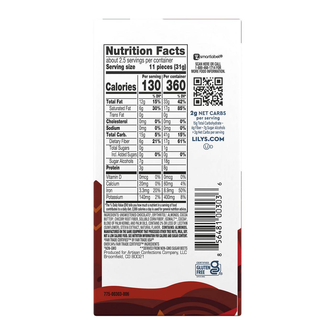 Lily's Almond Dark Chocolate Style Bar; image 3 of 5