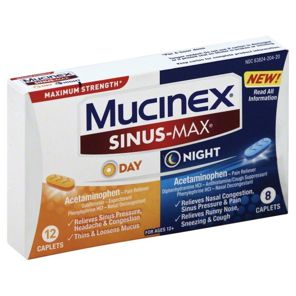 Mucinex SinusMax Day & Night Maximum Strength Caplets Shop Sinus