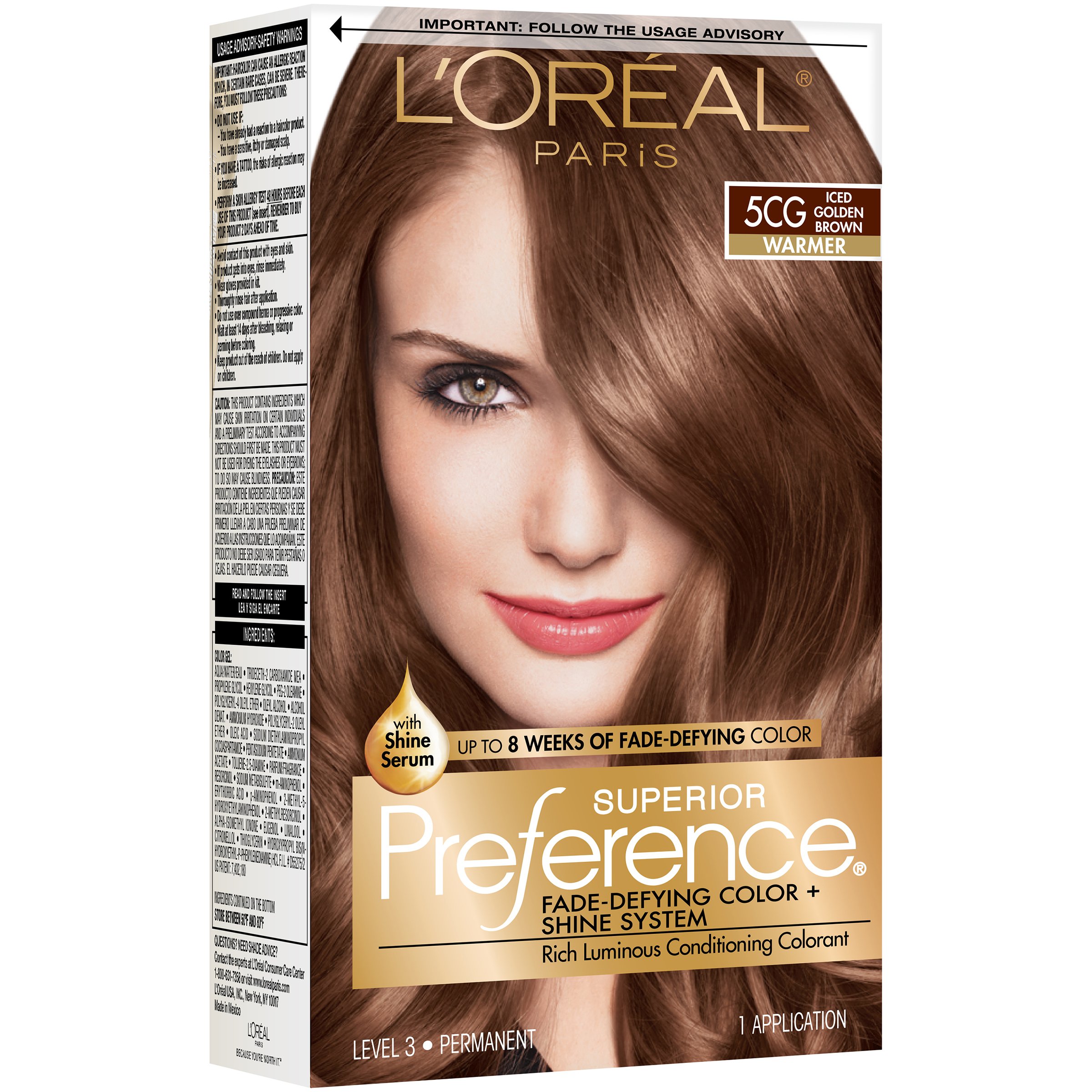 L'Oréal Paris Superior Preference Permanent Hair Color, 5CG Iced Golden  Brown - Shop Hair Care at H-E-B